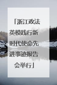 浙江政法英模践行新时代使命先进事迹报告会举行