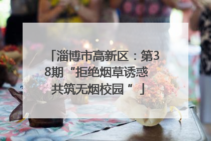 淄博市高新区：第38期“拒绝烟草诱惑 共筑无烟校园 ”