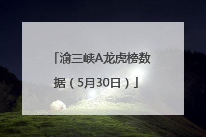 渝三峡A龙虎榜数据（5月30日）