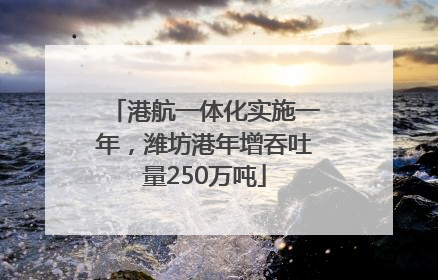 港航一体化实施一年，潍坊港年增吞吐量250万吨