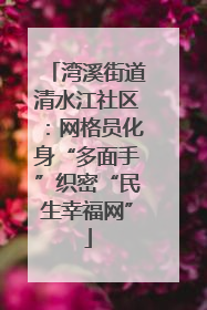 湾溪街道清水江社区：网格员化身“多面手”织密“民生幸福网”