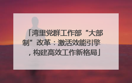 湾里党群工作部“大部制”改革：激活效能引擎，构建高效工作新格局