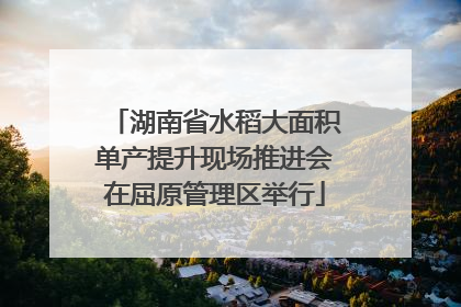 湖南省水稻大面积单产提升现场推进会在屈原管理区举行