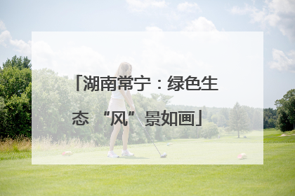 湖南常宁：绿色生态 “风”景如画