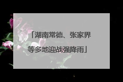湖南常德、张家界等多地迎战强降雨