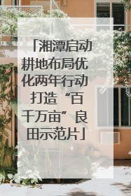 湘潭启动耕地布局优化两年行动 打造“百千万亩”良田示范片
