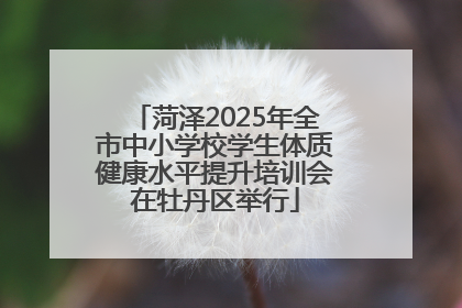 菏泽2025年全市中小学校学生体质健康水平提升培训会在牡丹区举行