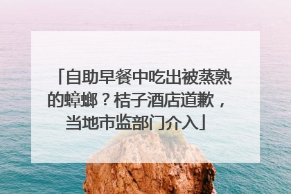 自助早餐中吃出被蒸熟的蟑螂？桔子酒店道歉，当地市监部门介入