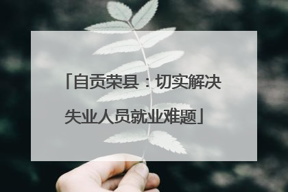 自贡荣县：切实解决失业人员就业难题