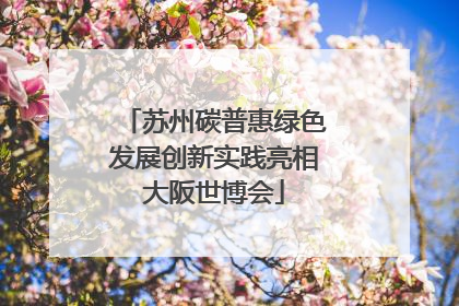 苏州碳普惠绿色发展创新实践亮相大阪世博会