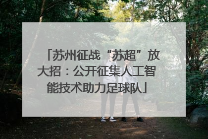 苏州征战“苏超”放大招：公开征集人工智能技术助力足球队