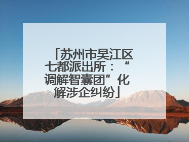 苏州市吴江区七都派出所：“调解智囊团”化解涉企纠纷