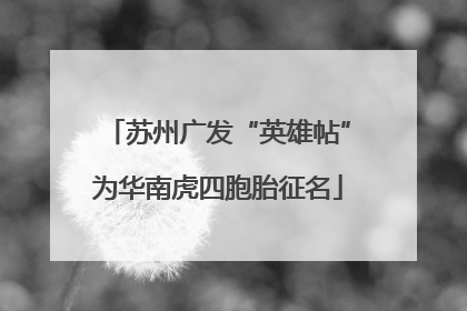 苏州广发“英雄帖”为华南虎四胞胎征名