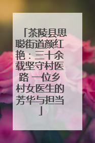茶陵县思聪街道颜红艳：三十余载坚守村医路 一位乡村女医生的芳华与担当