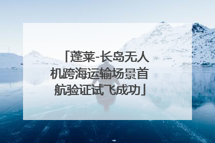 蓬莱-长岛无人机跨海运输场景首航验证试飞成功