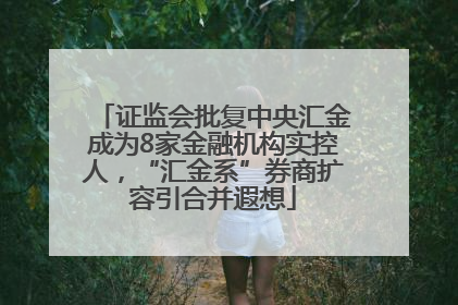 证监会批复中央汇金成为8家金融机构实控人，“汇金系”券商扩容引合并遐想