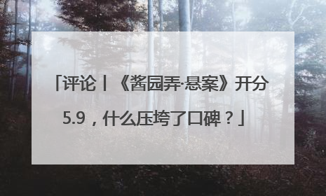 评论丨《酱园弄·悬案》开分5.9，什么压垮了口碑？