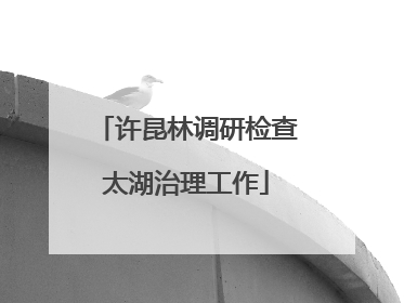 许昆林调研检查太湖治理工作