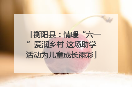 衡阳县：情暖“六一”爱润乡村 这场助学活动为儿童成长添彩