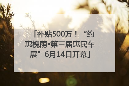补贴500万！“约惠槐荫•第三届惠民车展”6月14日开幕