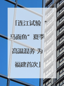 连江试验“马面鱼”夏季高温混养 为福建首次