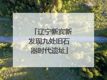 辽宁新宾新发现九处旧石器时代遗址