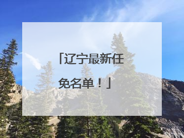 辽宁最新任免名单！