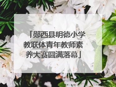 郧西县明德小学教联体青年教师素养大赛圆满落幕
