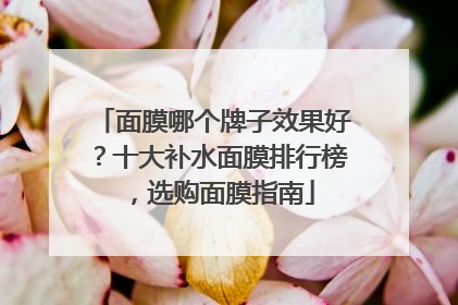 面膜哪个牌子效果好？十大补水面膜排行榜，选购面膜指南