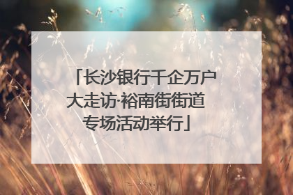 长沙银行千企万户大走访·裕南街街道专场活动举行