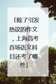 除了引发热议的作文，上海高考首场语文科目还考了哪些