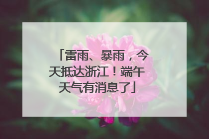雷雨、暴雨，今天抵达浙江！端午天气有消息了