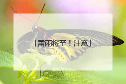 雷雨将至！注意