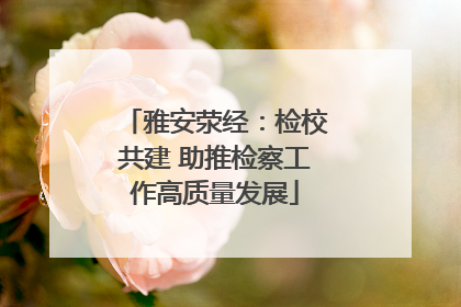 雅安荥经：检校共建 助推检察工作高质量发展
