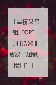 高桥义乌组“CP”，打造湘非贸易“超级接口”