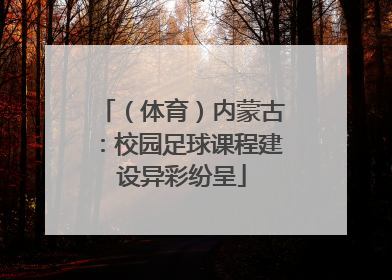 （体育）内蒙古：校园足球课程建设异彩纷呈