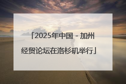 2025年中国－加州经贸论坛在洛杉矶举行