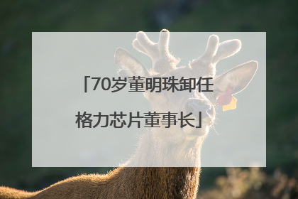 70岁董明珠卸任格力芯片董事长