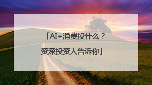 AI+消费投什么？资深投资人告诉你